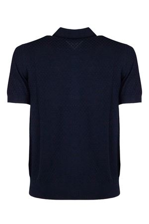 Navy blue cotton knit polo shirt PAOLO PECORA | A046F1006685